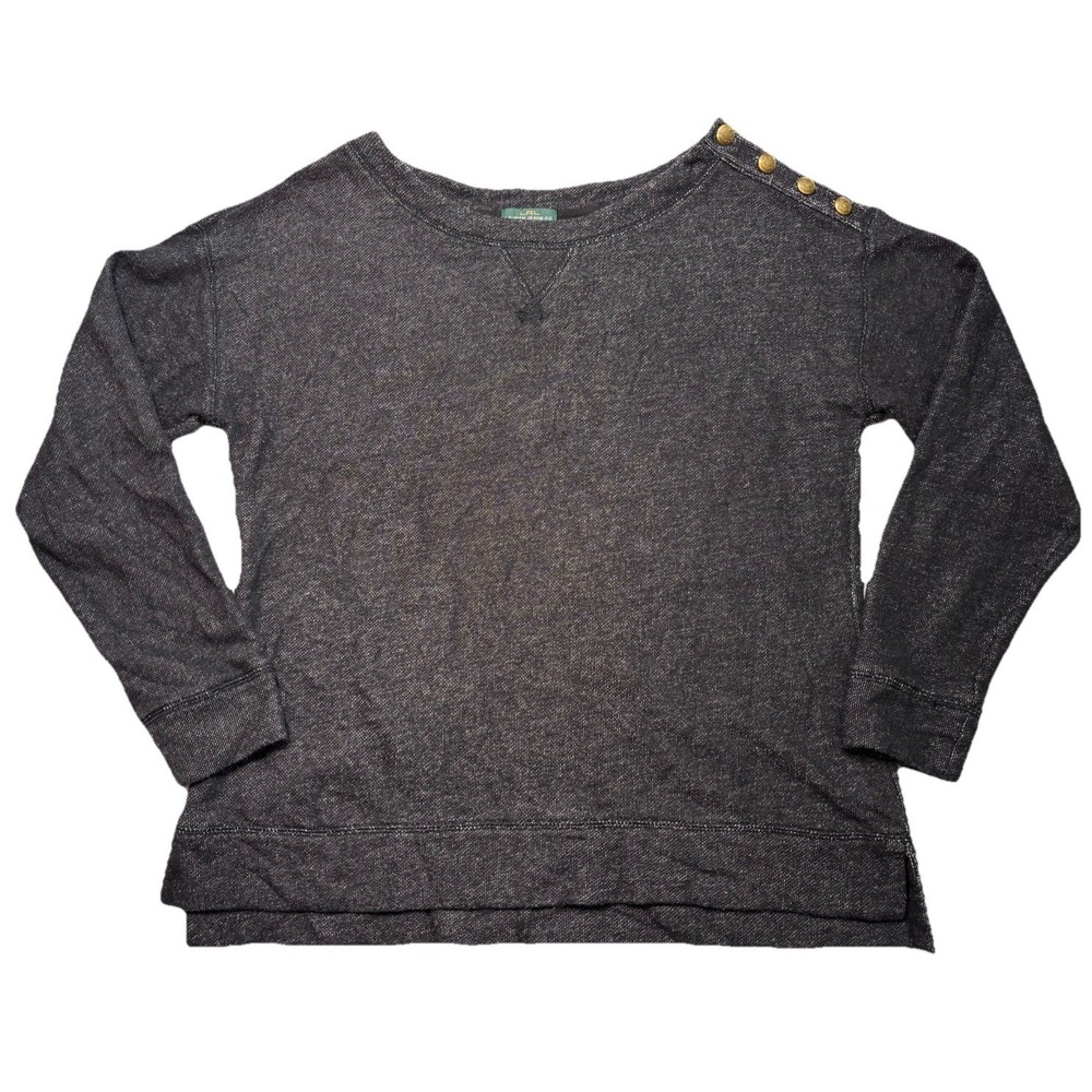 Lauren Jeans Co Ralph Lauren XL Speckled Knit Sweatshirt Crest Button Pullover